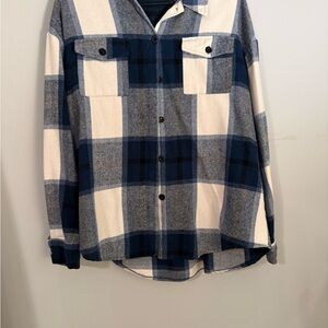 Women’s  Blue and White Plaid Jacket